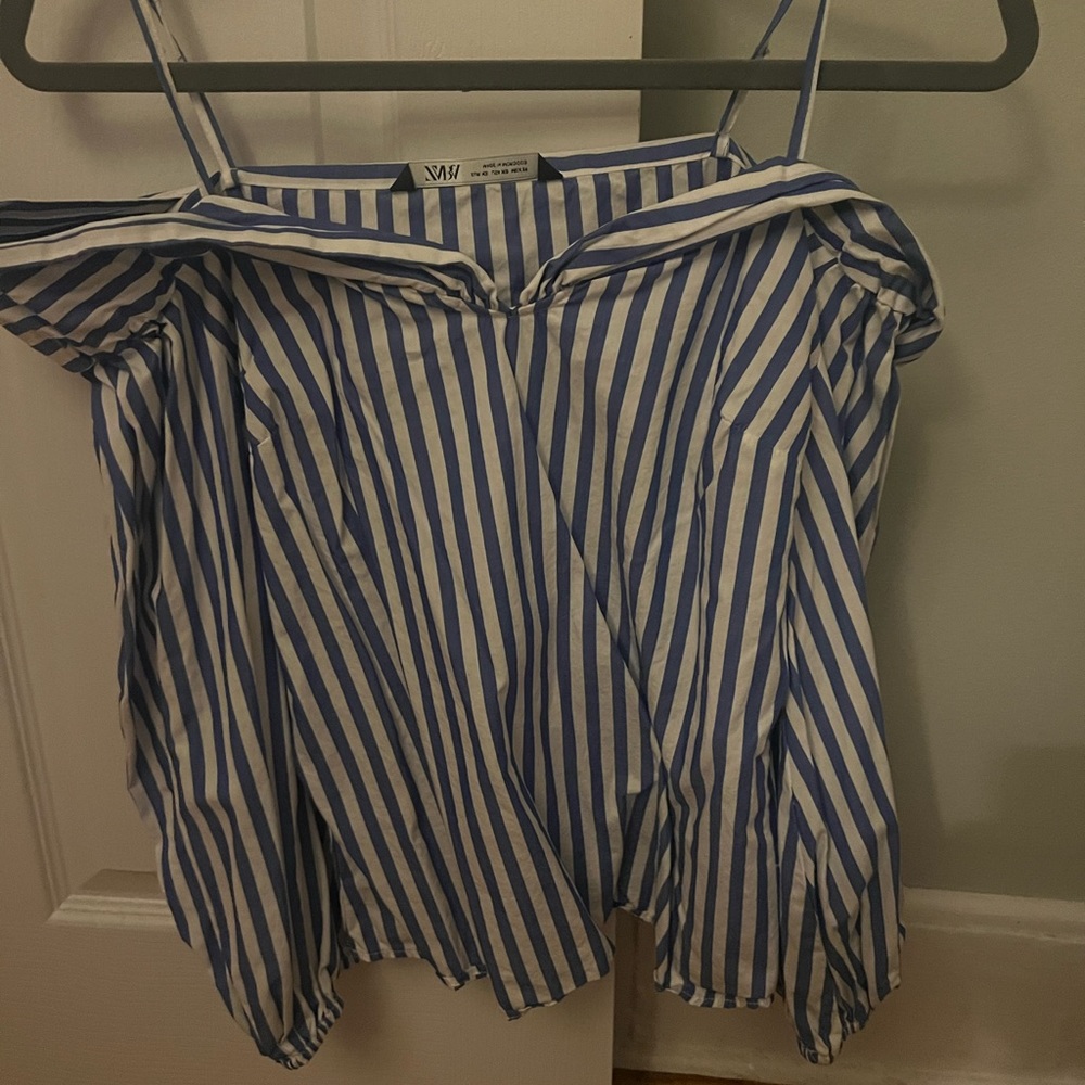Zara | Off The Shoulder | Nautical | Striped Top | Summer | XS